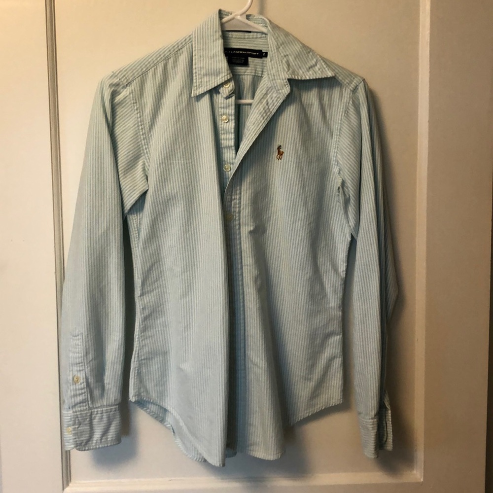 Ralph Lauren- baby blue pinstripe button down